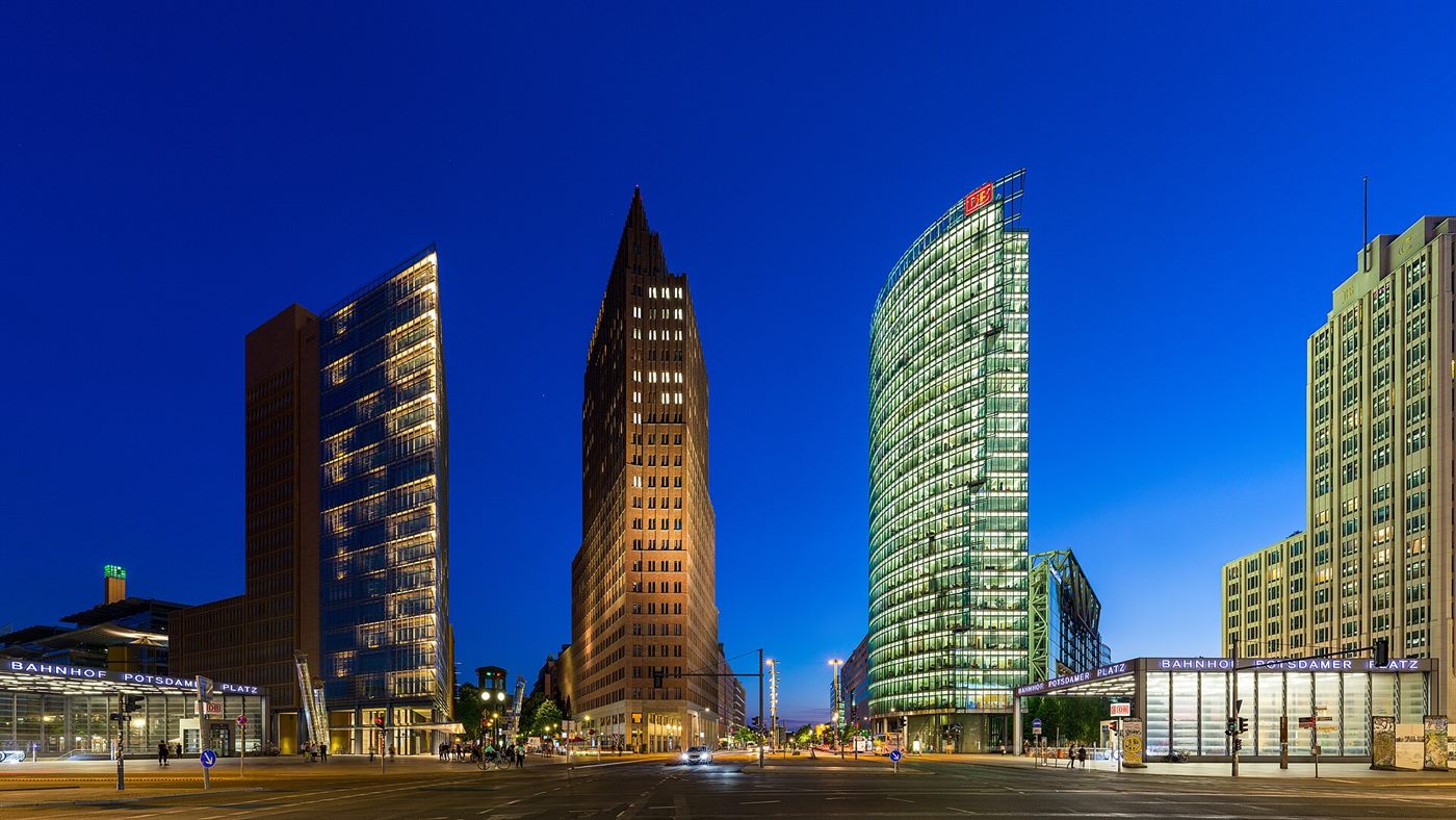 Potsdamer Platz in Berlin with its contemporary towers