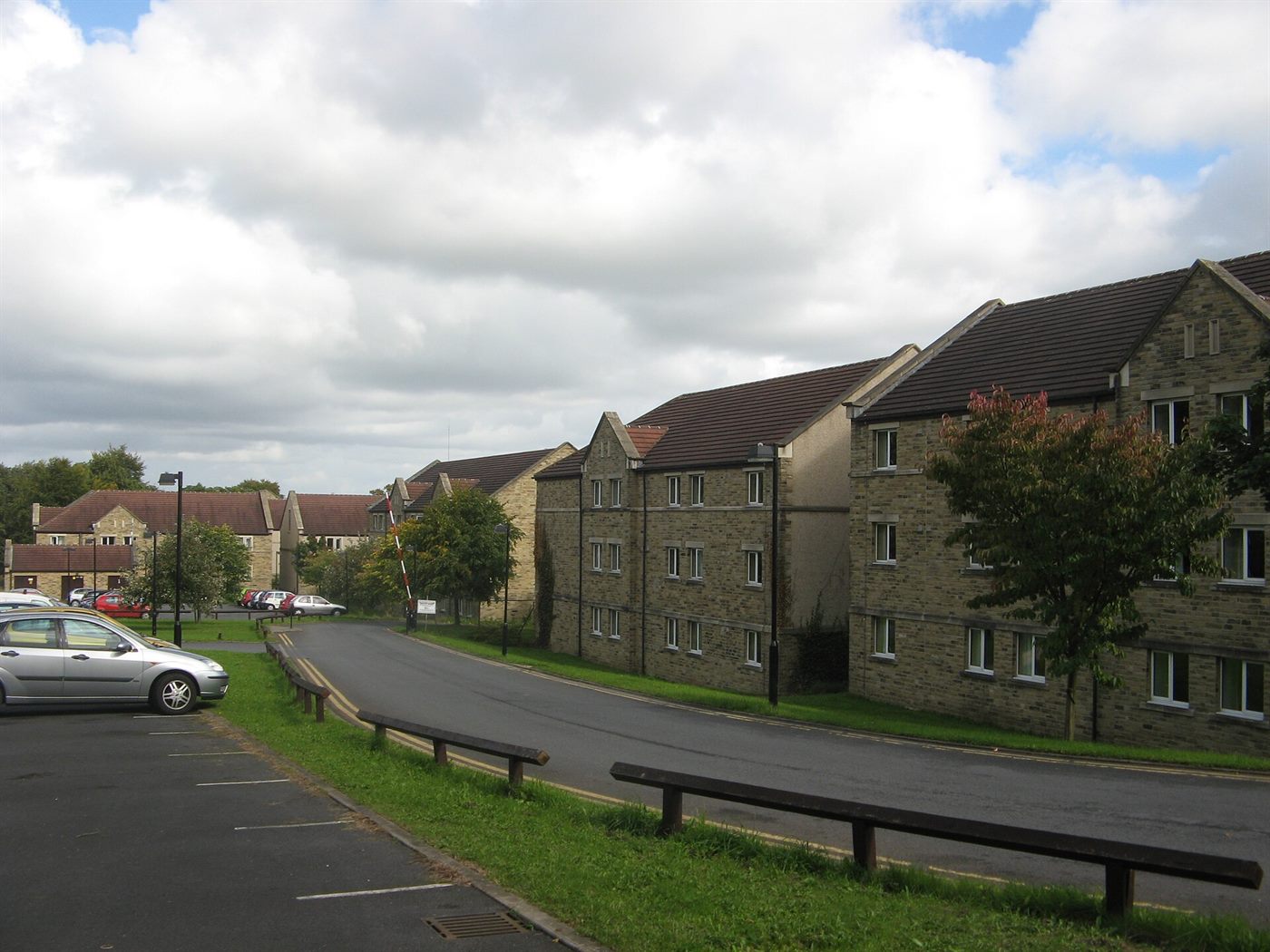 Purpose-built student accommodation in a university student village